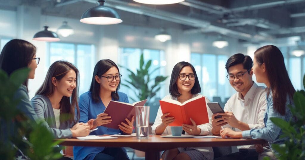会議ではなく、心地よい対話の集まりとして機能する社内読書会の風景