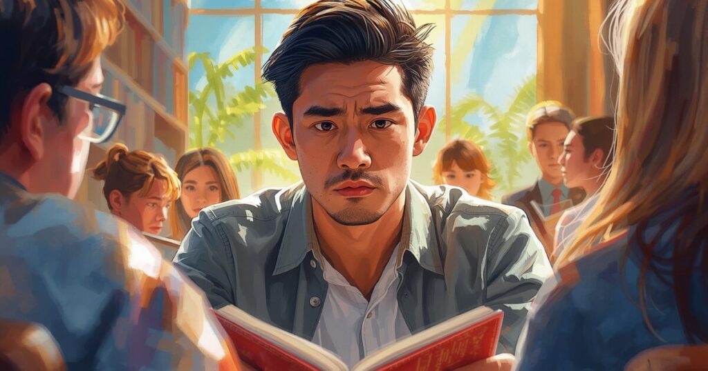 事前の要約提出など、過度な課題や厳しすぎるルールで参加者に心理的負荷をかける読書会のイメージ