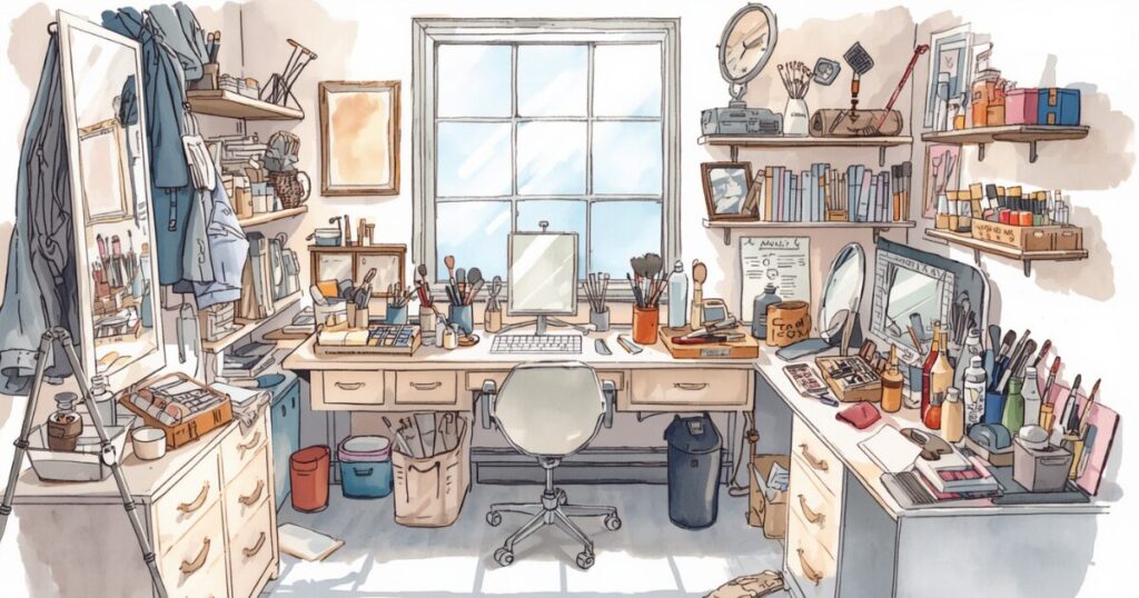 メイクをする部屋