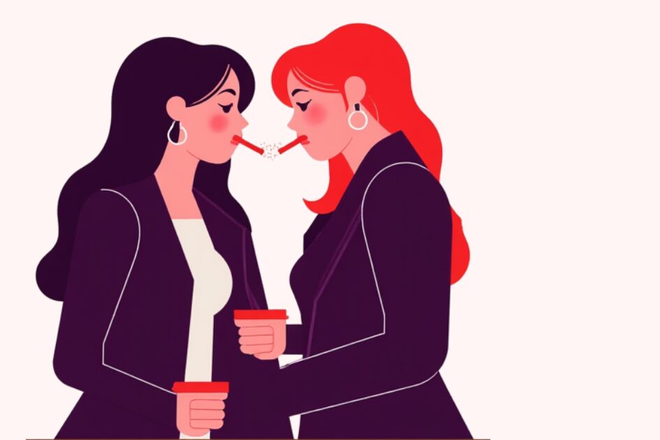 銀座の美少女たちに翻弄される三島由紀夫の自虐的エピソードを表現したイメージ